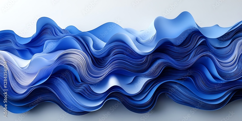Fototapeta premium Abstract Blue Waves Background (4)