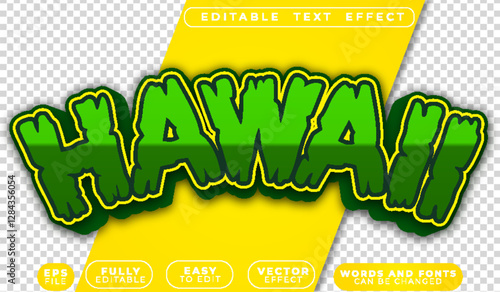  Hawaii Beach Tropical Paradise Green Fully Editable Vector Text File