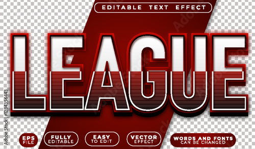  League Sport Red Player Fully Editable Vector Text File
