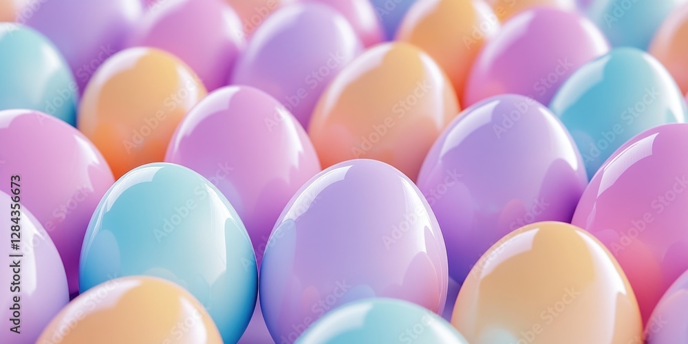 This image features a collection of vividly colored egg-shaped party decorations. They are filled with helium and come in a variety of pastel hues. This image features a collection of vividly colored egg-shaped party decorations. They are filled with helium and come in a variety of pastel hues.