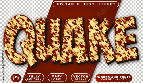 Quake Broken Crack  Fully Editable Vector Text File