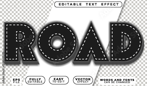 Road Drive Asphalt Black  Fully Editable Vector Text File