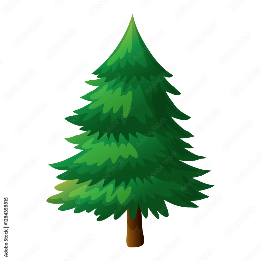 Fototapeta premium Pine Tree in different shapes illustration. Pine Tree Isolated on White background.