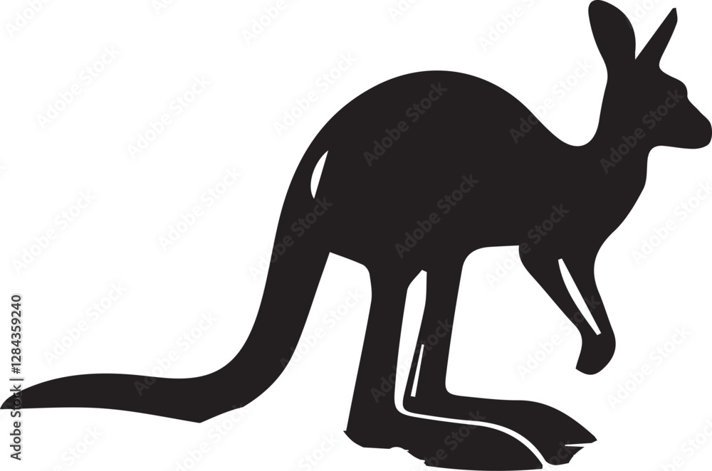 Fototapeta premium Kangaroo silhouette vector EPS