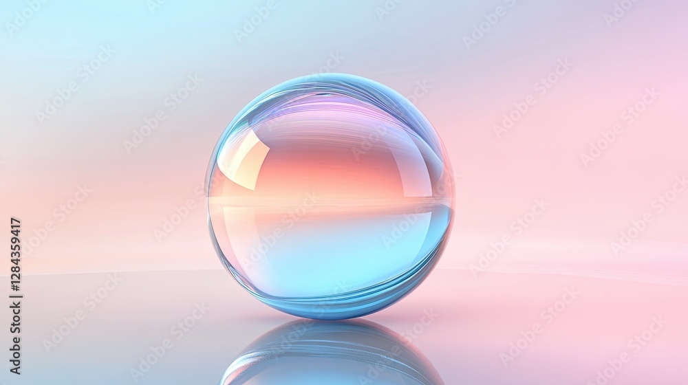 A transparent glass orb adorned with pulsating curved lines on a seamless background, presented as a 3D rendering illustration of a futuristic abstract shape A transparent glass orb adorned with pulsating curved lines on a seamless background, presented as a 3D rendering illustration of a futuristic abstract shape
