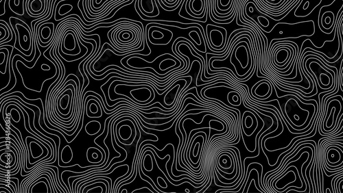 Topographic pattern texture. Map on land vector terrain. Elevation graphic contour height lines. Topographic map height abstract polygonal land. Mountain topographic cont stock illustration