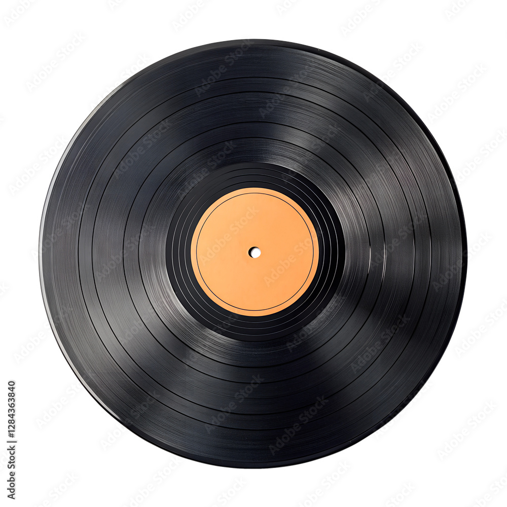 Obraz premium Black Vinyl Record on Transparent Background