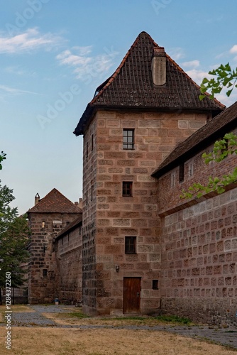 Wachturm an der Stadtmauer in Nürnberg in Oberfranken in Deutschland 