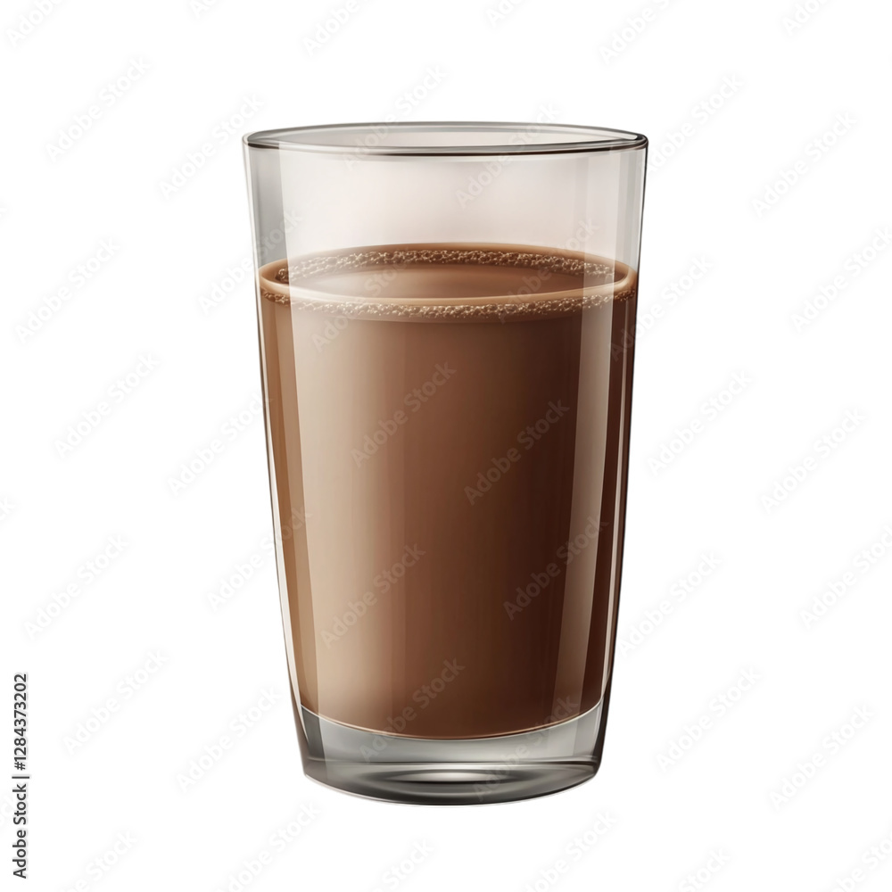glass with chocolate milk isolated on transparent background glass with chocolate milk isolated on transparent background