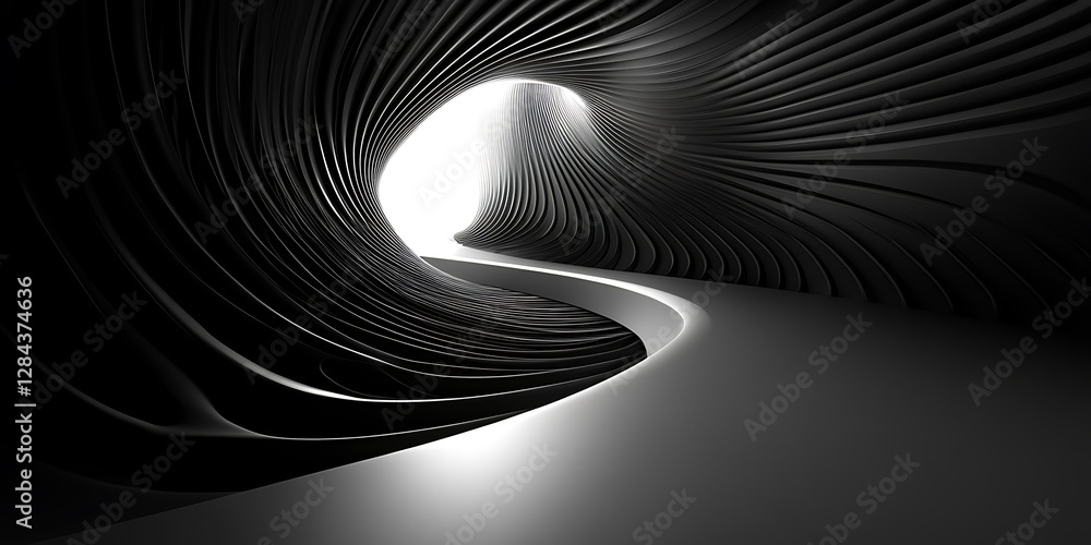 Naklejka premium Abstract Black Tunnel Interior