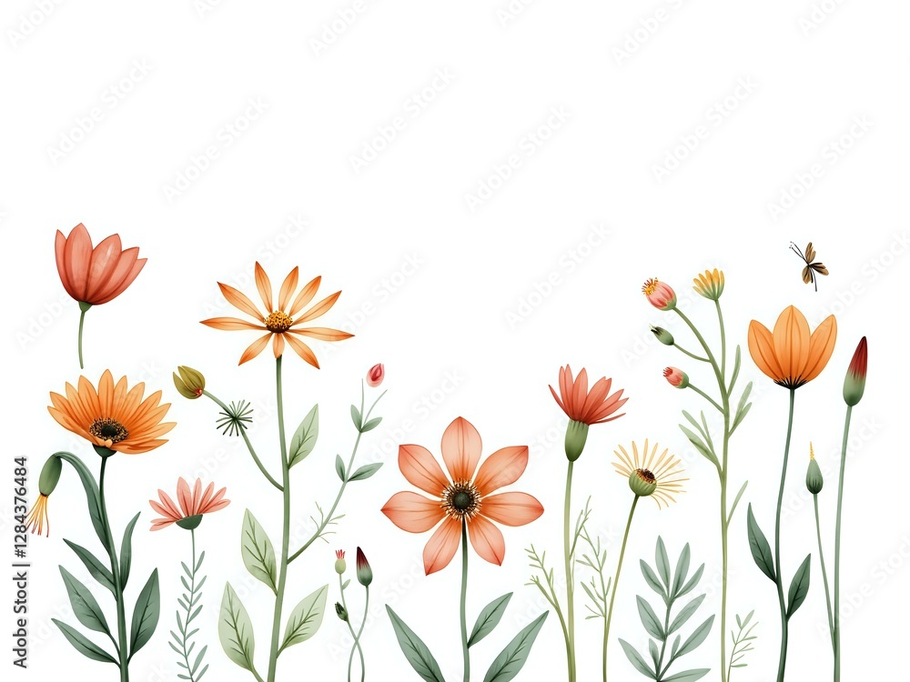 Fototapeta premium A vibrant collection of autumn flowers and foliage
