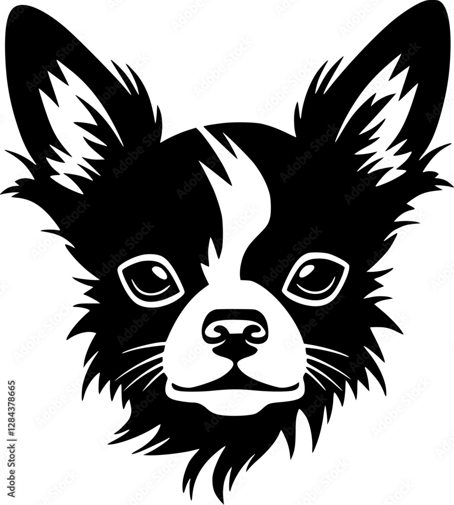 Fototapeta premium Chihuahua | Black and White Vector illustration
