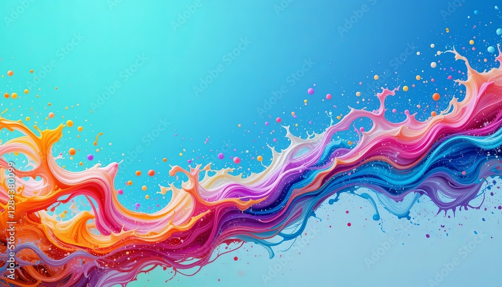Vibrant aerial abstract art digital paint splash Vibrant aerial abstract art digital paint splash