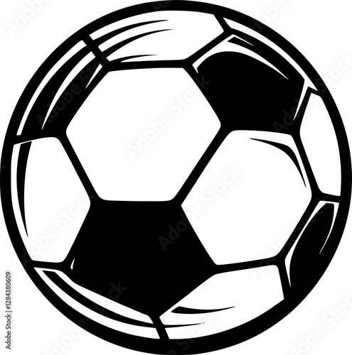 Football - Black and White Isolated Icon - Vector illustration
