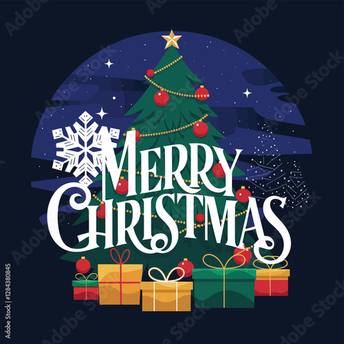 2d vector illustration colorful icon for Christmas items and decoration with gifts accessories
