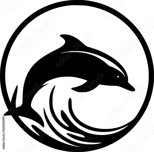 Dolphin | Minimalist and Simple Silhouette - Vector illustration