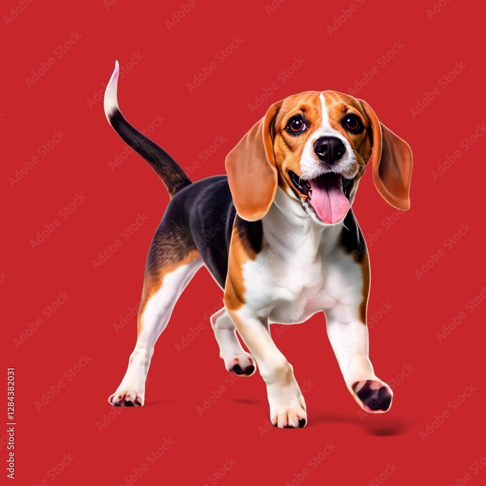 Joyful beagle jumping playfully 4K video Joyful beagle jumping playfully 4K video