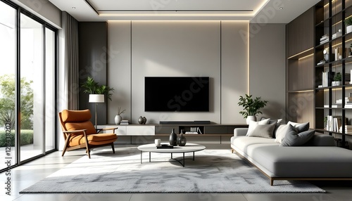 Modern living room, minimalist decor
