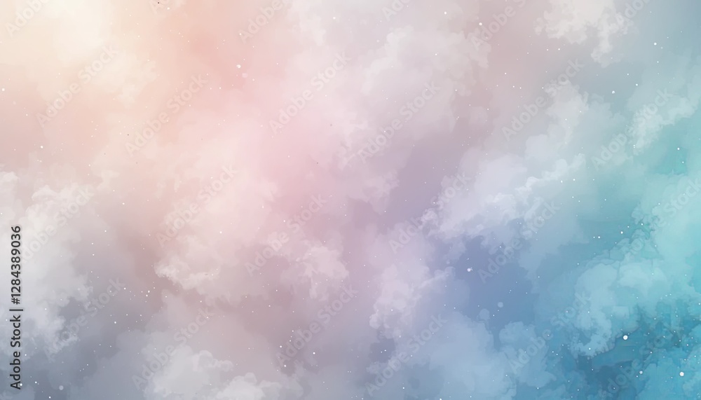 Obraz premium Celestial cloudscape abstract digital art vibrant colors atmospheric environment aerial perspective