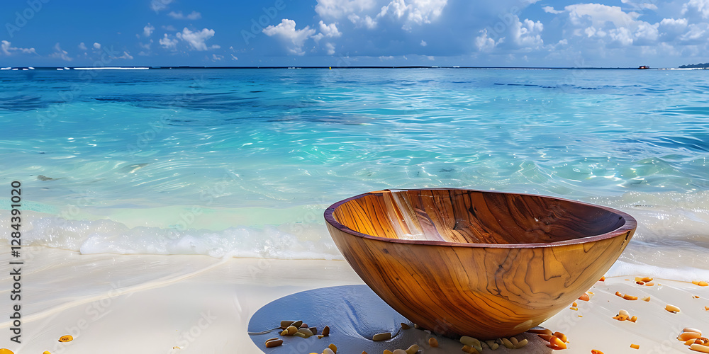 Timeless Simplicity: Wooden Bowl and Ocean Horizon
Timeless Simplicity: Wooden Bowl and Ocean Horizon