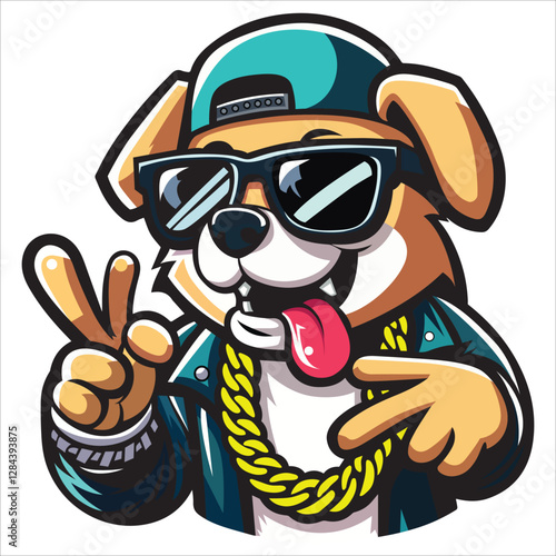 hip Hop dog vector, Hip hop Rapper dog, 