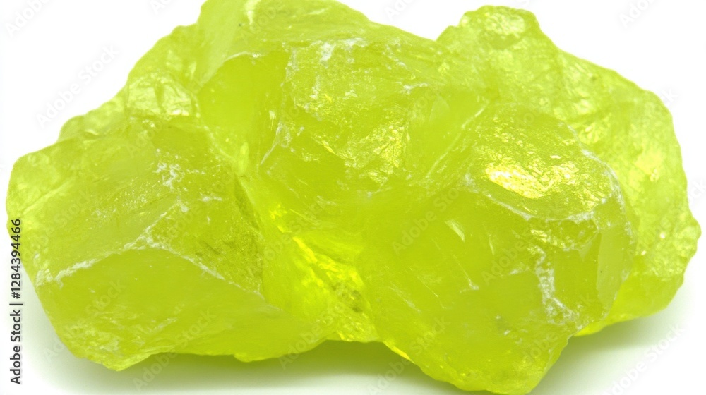 Close-Up of Vibrant Yellow Crystal Rock Highlighting Natural Geology and Translucent Texture Close-Up of Vibrant Yellow Crystal Rock Highlighting Natural Geology and Translucent Texture