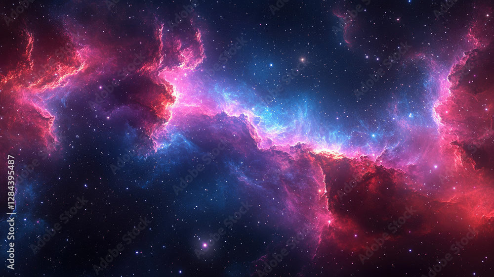 Fototapeta premium Cosmic nebulae in deep space, vibrant hues