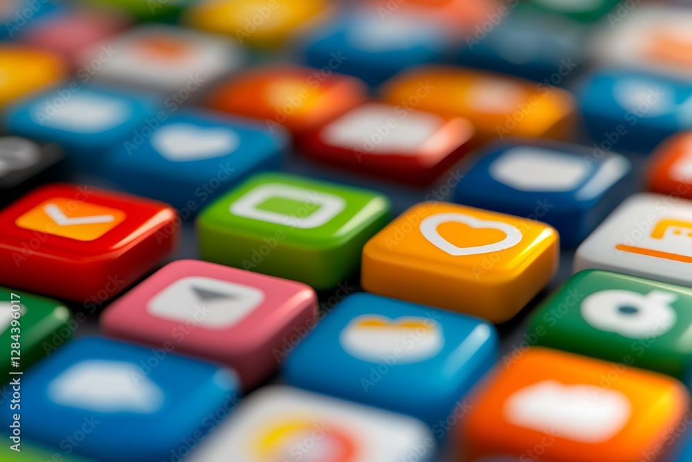 Colorful Application Icons Arranged on a Digital User Interface Screen Colorful Application Icons Arranged on a Digital User Interface Screen