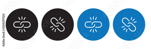 Chain, link icon vector isolated on circle background