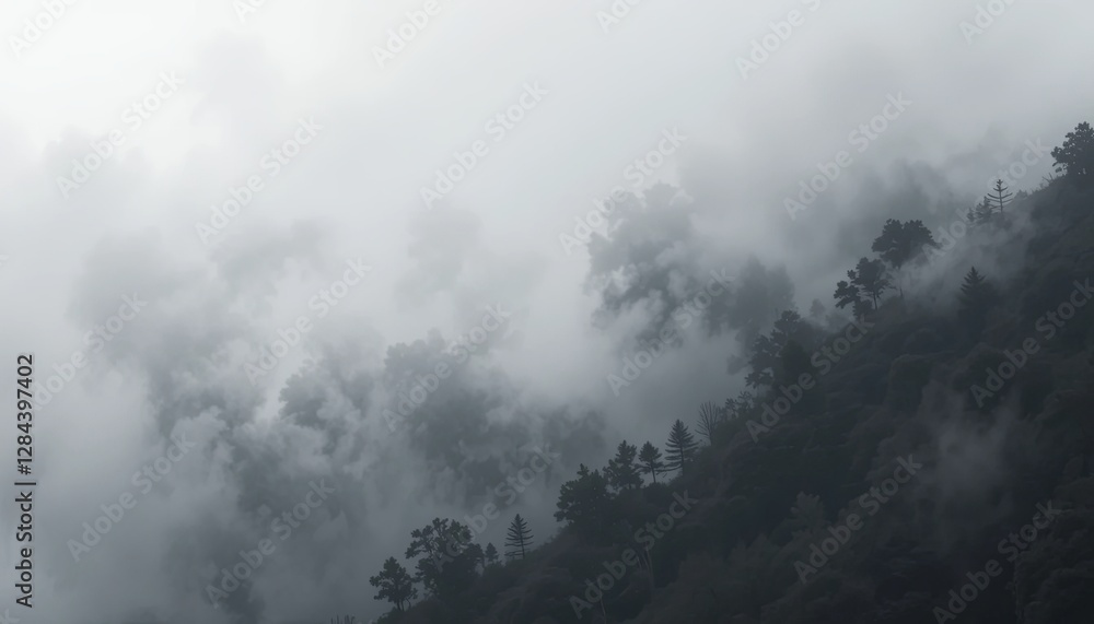 Misty mountain landscape nature gigapixel cgi foggy environment aerial view Misty mountain landscape nature gigapixel cgi foggy environment aerial view