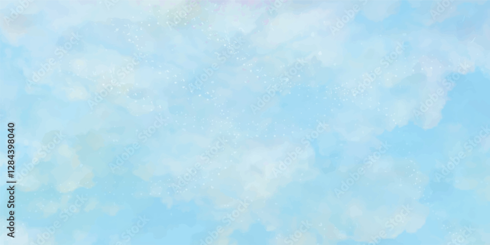 Fototapeta premium Abstract sky and clouds background, Vibrant clear sky with puffy and blurry natural clear clouds, watercolor background concept abstract cloudy sky