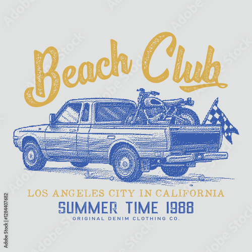 California Beach City classic Vintage car summer time, summer beach vector print design artwork, Beach Paradise Print T-shirt Graphics Design, typography slogan on palm trees background Vector Formats