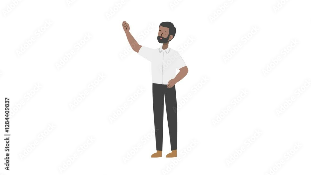 video man standing raise hand cartoon animation
video man standing raise hand cartoon animation