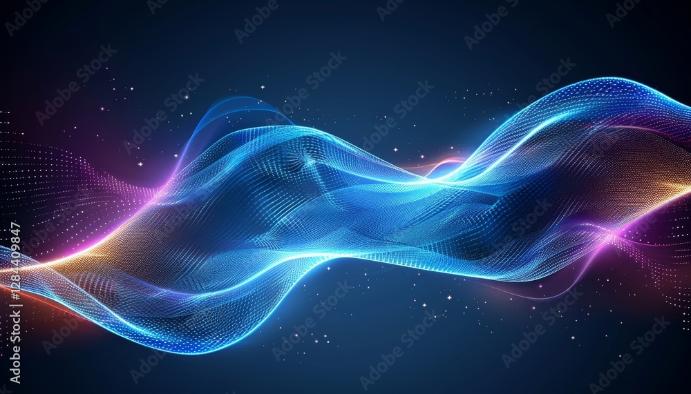 Soft rippling wave texture in blue and purple with twinkling stardust highlights Soft rippling wave texture in blue and purple with twinkling stardust highlights