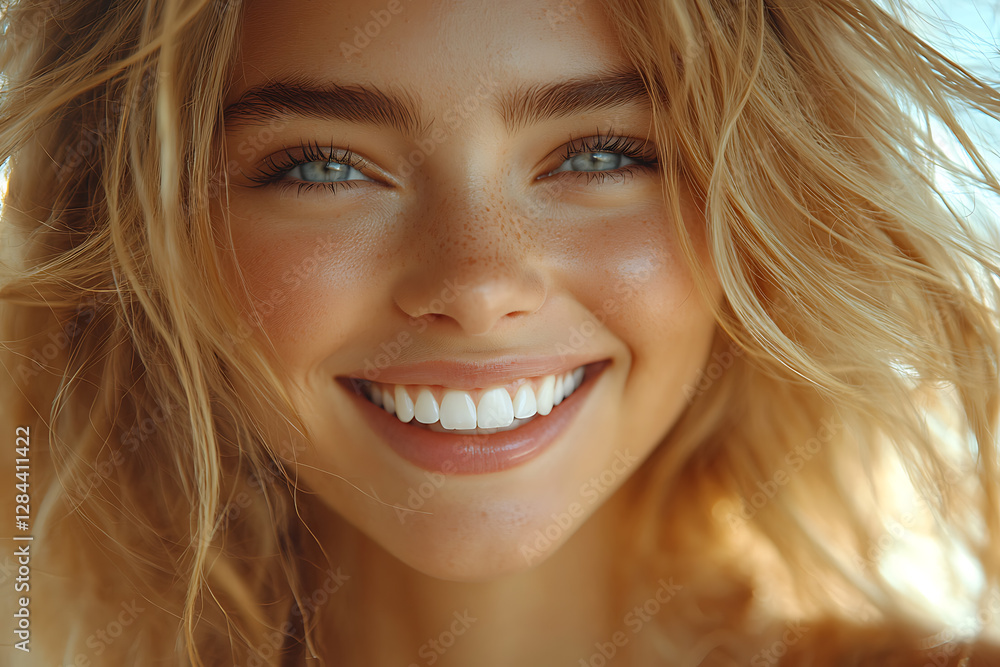 A bright close-up photo of a joyful young woman laughing, showcasing her clean, white teeth. Radiant smile, natural beauty, and happiness captured in high detail.
A bright close-up photo of a joyful young woman laughing, showcasing her clean, white teeth. Radiant smile, natural beauty, and happiness captured in high detail.
