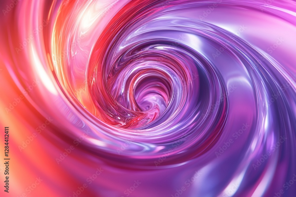 Fototapeta premium Vibrant swirling vortex of liquid colors, abstract background, with a central tunnel effect. Possible use wallpaper, backdrop, website design