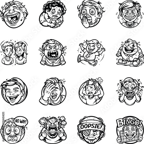 Collection of Glyph Style Reaction Stickers 


