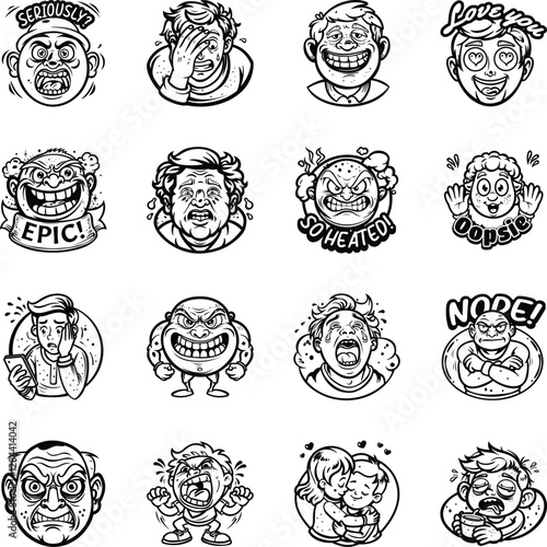 Bundle of Glyph Style Expression Stickers 