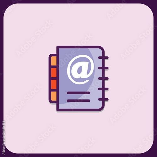 Stylish Spiral Notebook Icon with Email Symbol