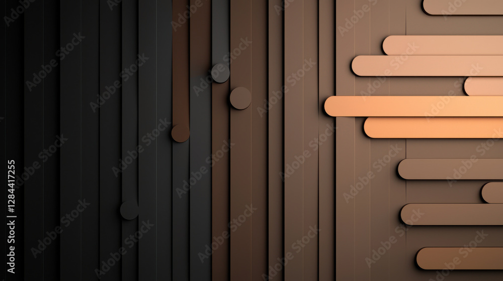 Fototapeta premium Subtle brown and gray abstract design with horizontal lines