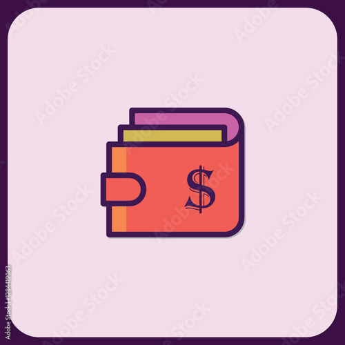 Modern Wallet Icon: Financial Prosperity Symbol