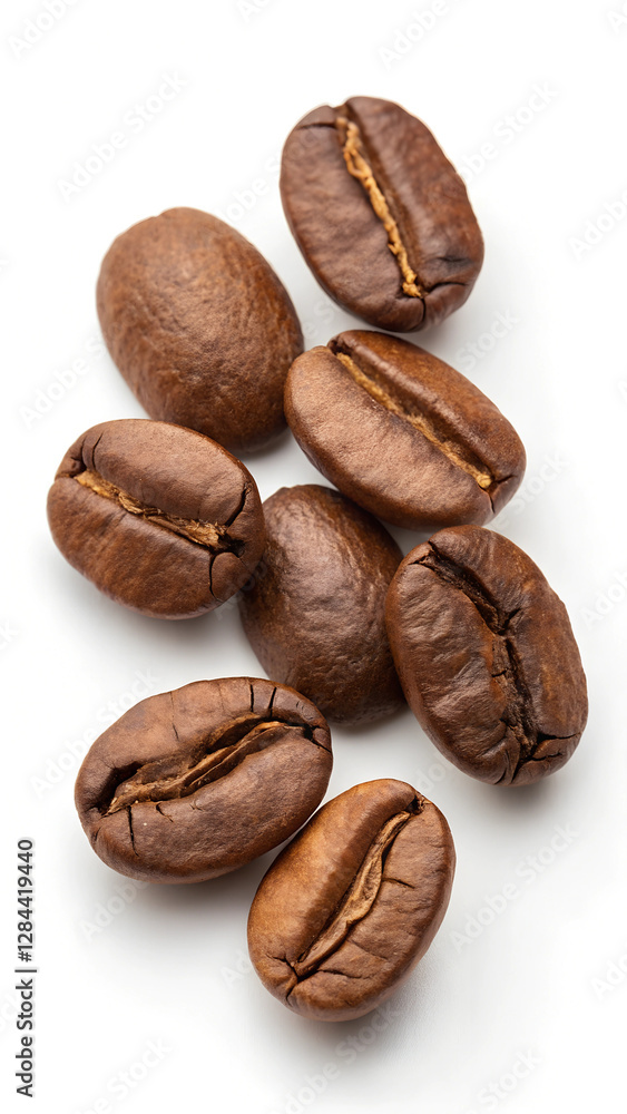 Fototapeta premium Coffee beans isolated on white. coffee beans isolated on transparent background.