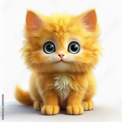 Obraz na płótnie cute little yellow kitten w salonie