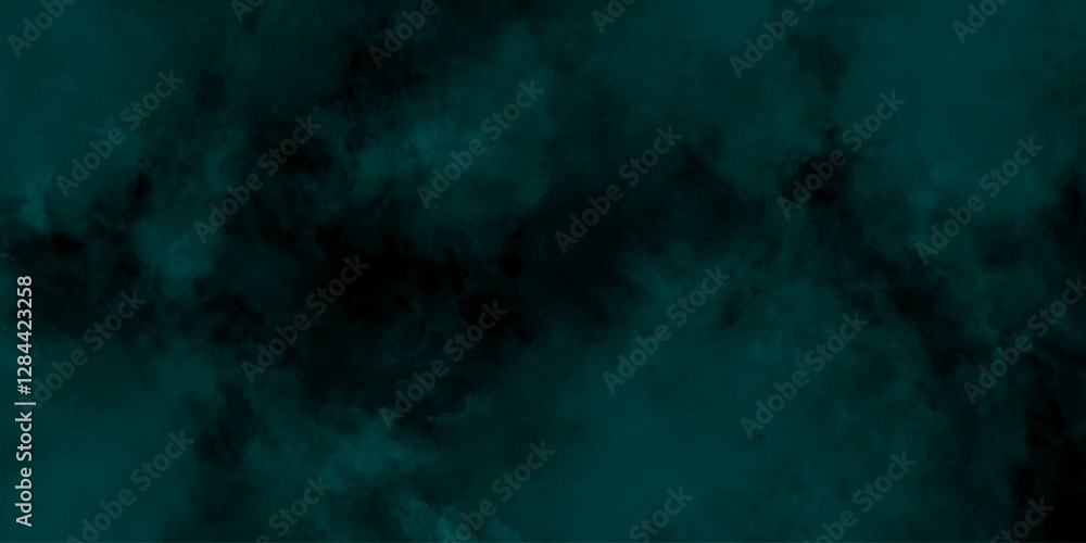 Naklejka premium Mystic teal nebula abstract cloud texture. deep ocean fog