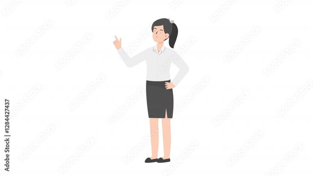 Woman is standing and giving a lecture cartoon animation
Woman is standing and giving a lecture cartoon animation