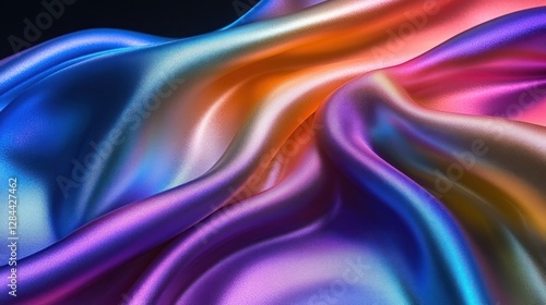 Wallpaper Mural Colorful silk fabric draped, studio shot, vibrant hues Torontodigital.ca