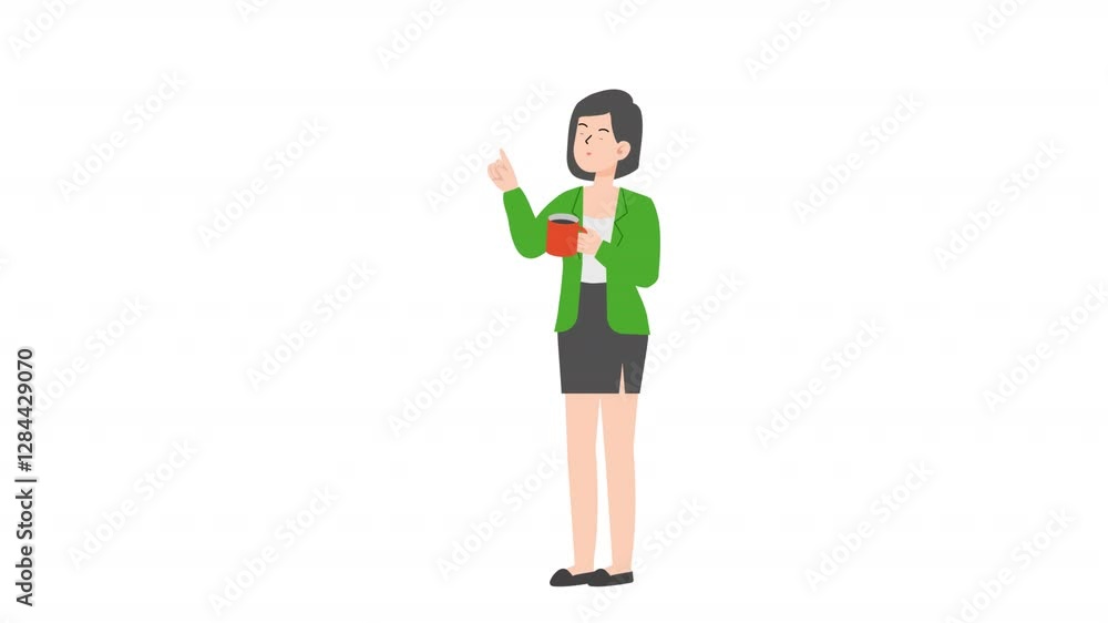 Woman is standing and giving a lecture cartoon animation
Woman is standing and giving a lecture cartoon animation