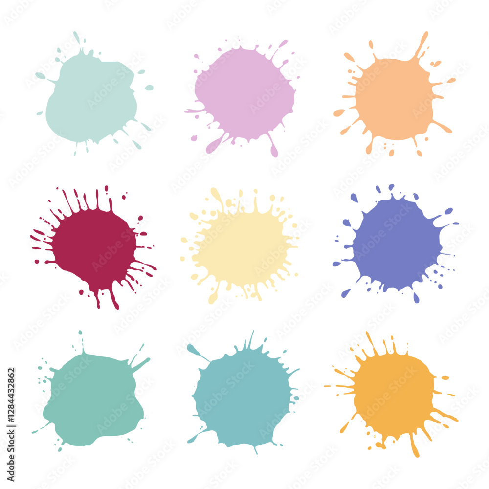 A digital collection of abstract ink blots in vibrant tones. Useful for digital art, print, and branding purposes. A digital collection of abstract ink blots in vibrant tones. Useful for digital art, print, and branding purposes.