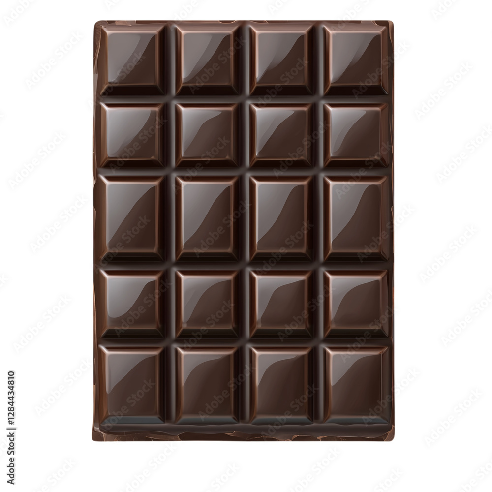 Dark chocolate bar isolated on transparent background Dark chocolate bar isolated on transparent background