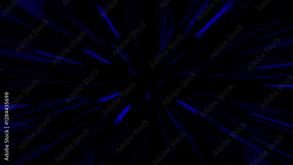Blue futuristic warp speed lines, Abstract radial burst animation Blue futuristic warp speed lines, Abstract radial burst animation